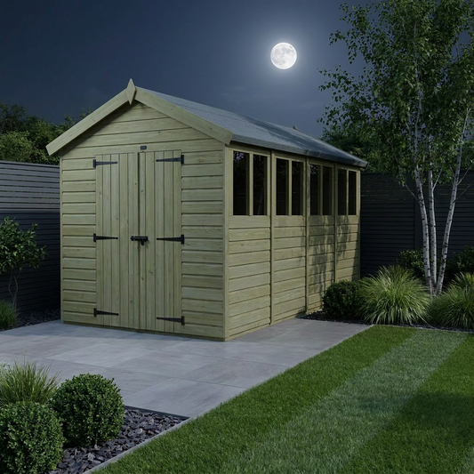 6 x 16 Apex Shed (Double Door, With Windows) - view 2