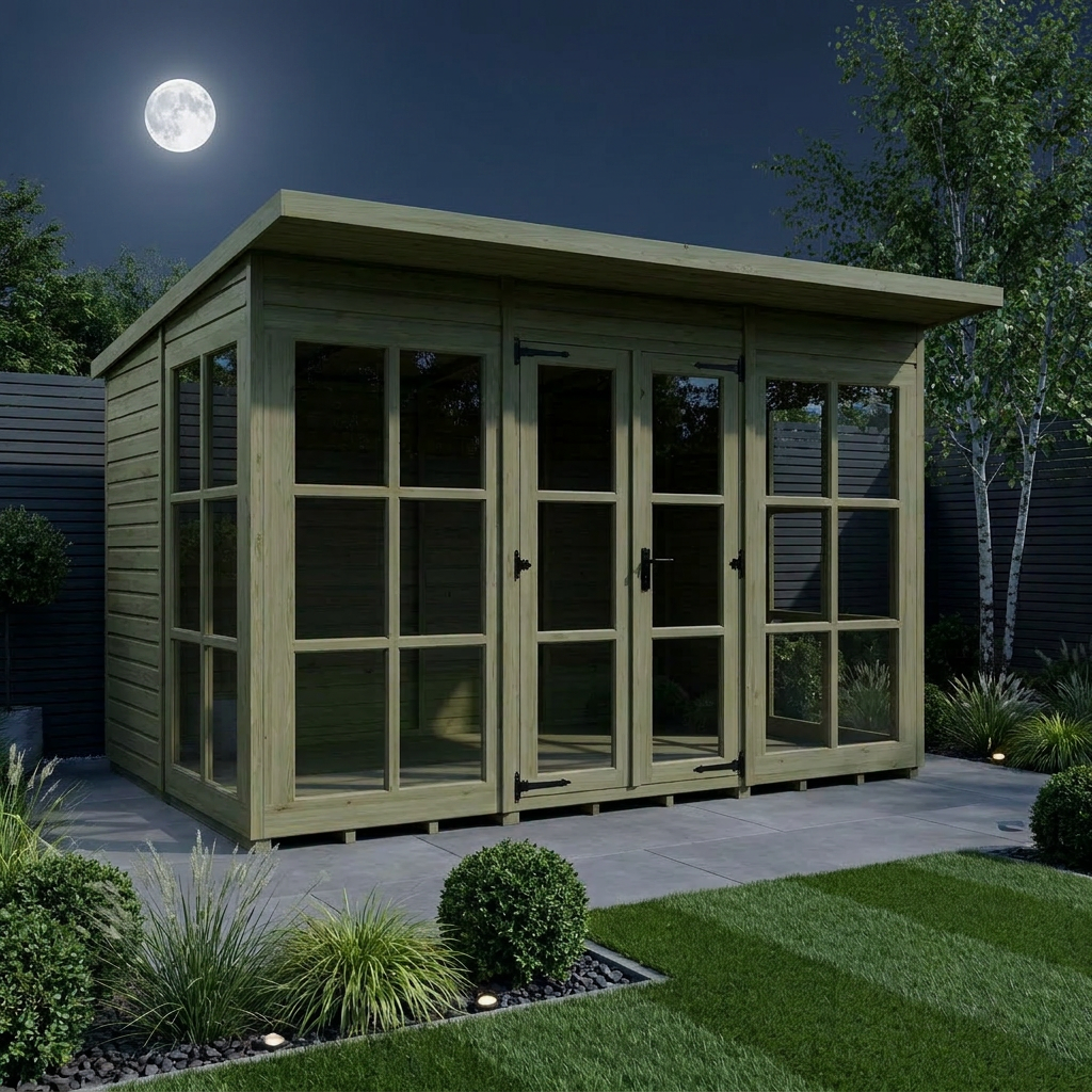 12 x 7 Georgian Window Pent Summer House - view 2