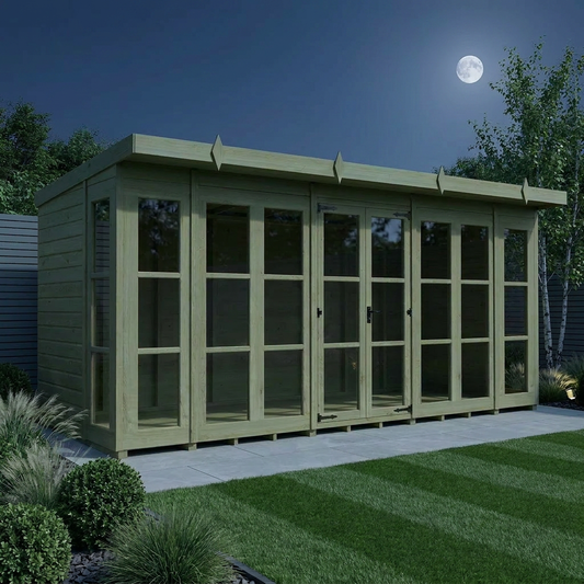 16 x 6 Georgian Window Pent Summer House - view 2