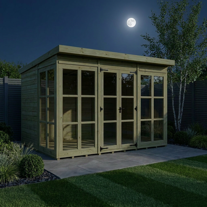 12 x 10 Georgian Window Pent Summer House - Georgian Summer House
