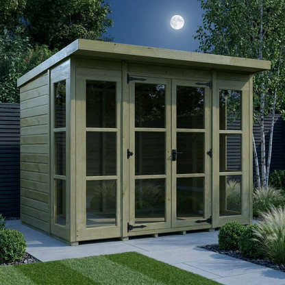 8 x 6 Georgian Window Pent Summer House - view 2