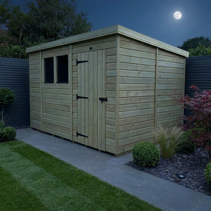 10 x 8 Pent Shed (Single Door, With Windows) - view 3