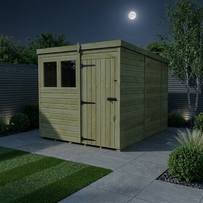 7 x 10 Pent Shed (Single Door, With Windows) - Pent Shed