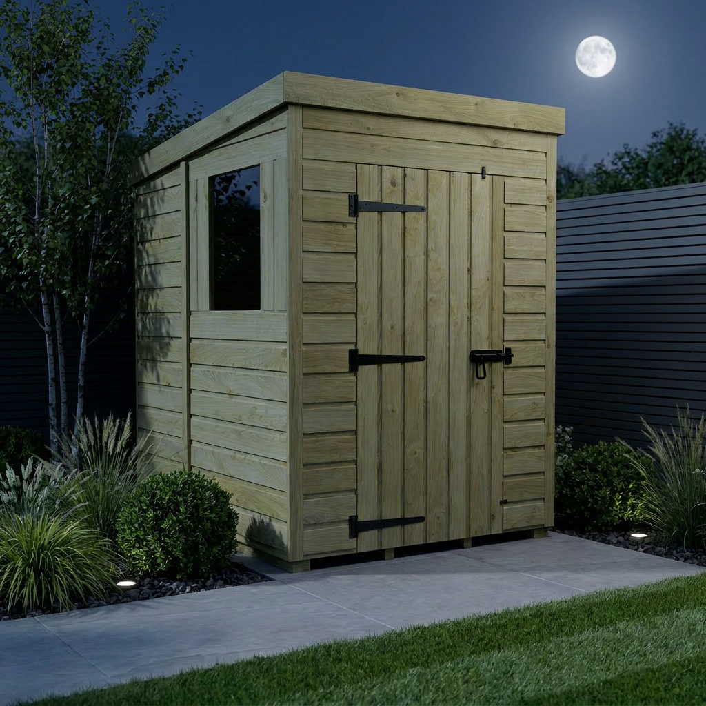 4 x 5 Pent Shed (Single Door, With Windows) - view 2