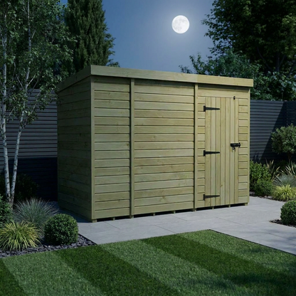 10 x 4 Pent Shed (Single Door, No Windows) - view 3