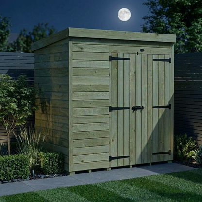 6 x 4 Pent Shed (Double Door, No Windows) - view 3