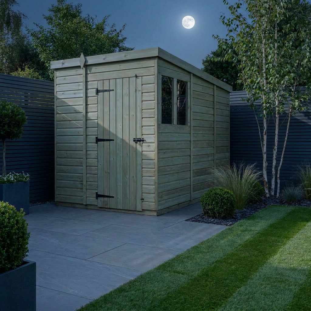 6 x 9 Pent Shed (Single Door, With Windows) - view 3
