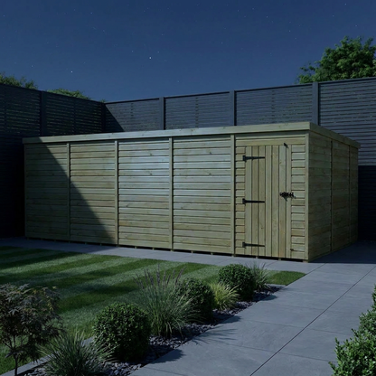 20 x 10 Pent Shed (Single Door, No Windows) - view 2