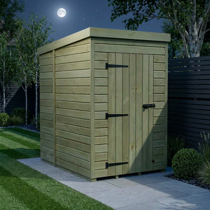 4 x 7 Pent Shed (Single Door, No Windows) - Pent Shed