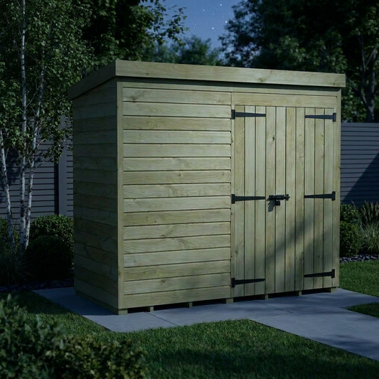 8 x 4 Pent Shed (Double Door, No Windows) - Pent Shed