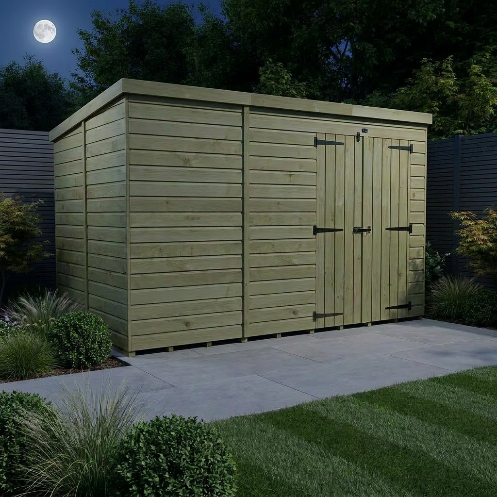 12 x 6 Pent Shed (Double Door, No Windows) - Pent Shed