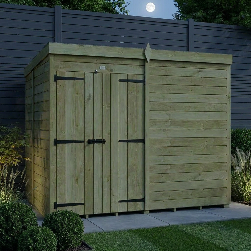 8 x 5 Pent Shed (Double Door, No Windows) - view 5