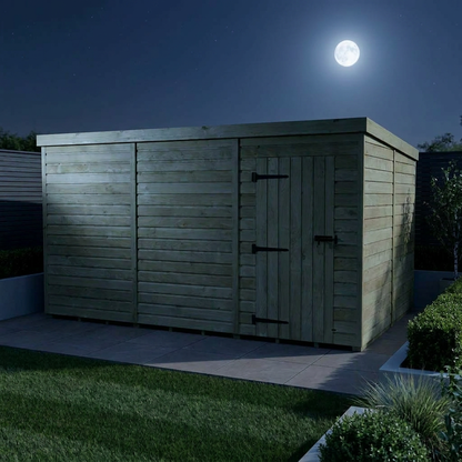 12 x 8 Pent Shed (Single Door, No Windows) - view 4