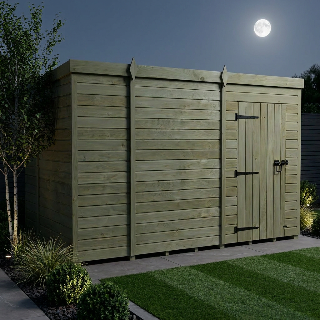 9 x 6 Pent Shed (Single Door, No Windows) - Pent Shed