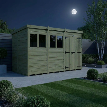 20 x 5 Pent Shed (Double Door, With Windows) - view 4