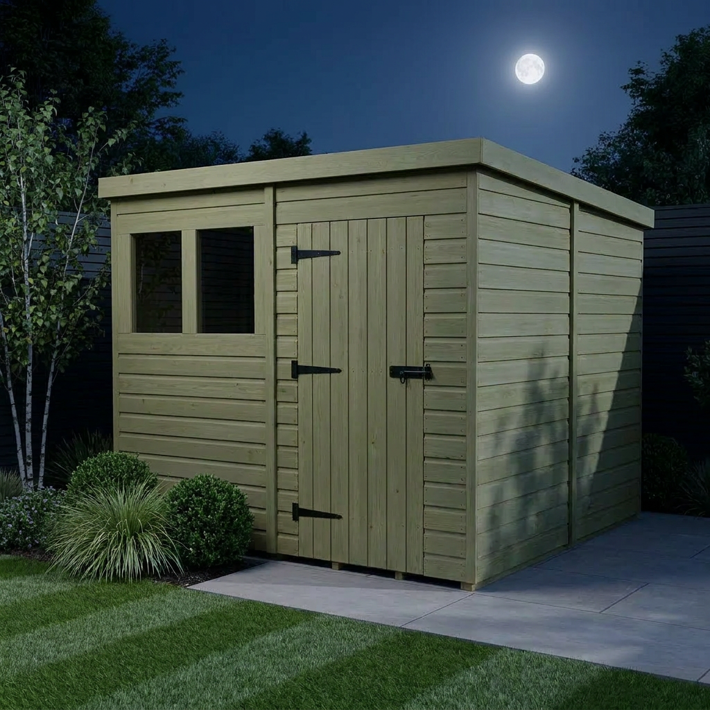 8 x 8 Pent Shed (Single Door, With Windows) - view 4
