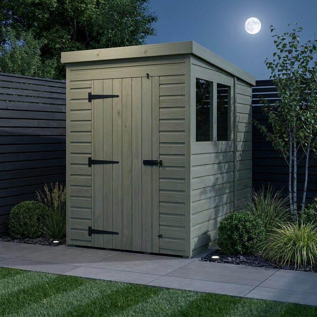4 x 6 Pent Shed (Single Door, With Windows) - view 4