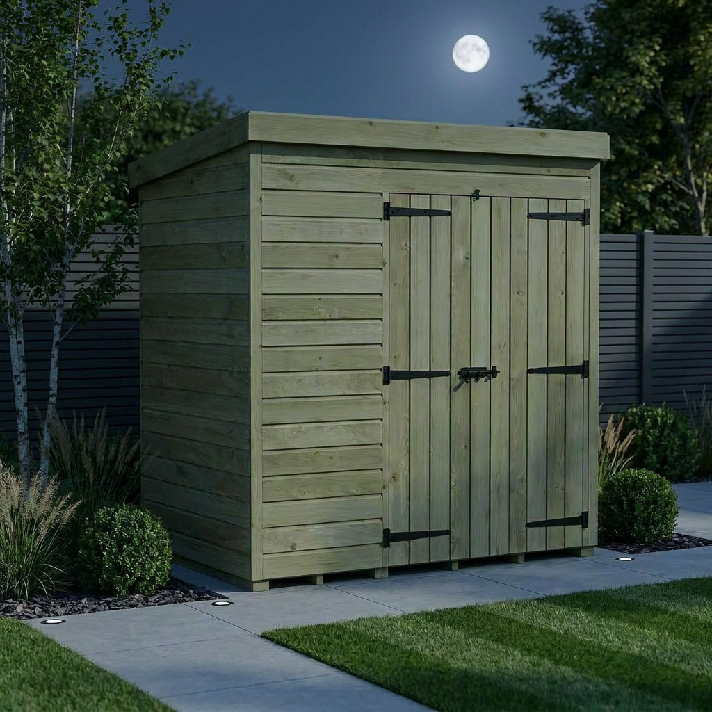 7 x 4 Pent Shed (Double Door, No Windows) - Pent Shed