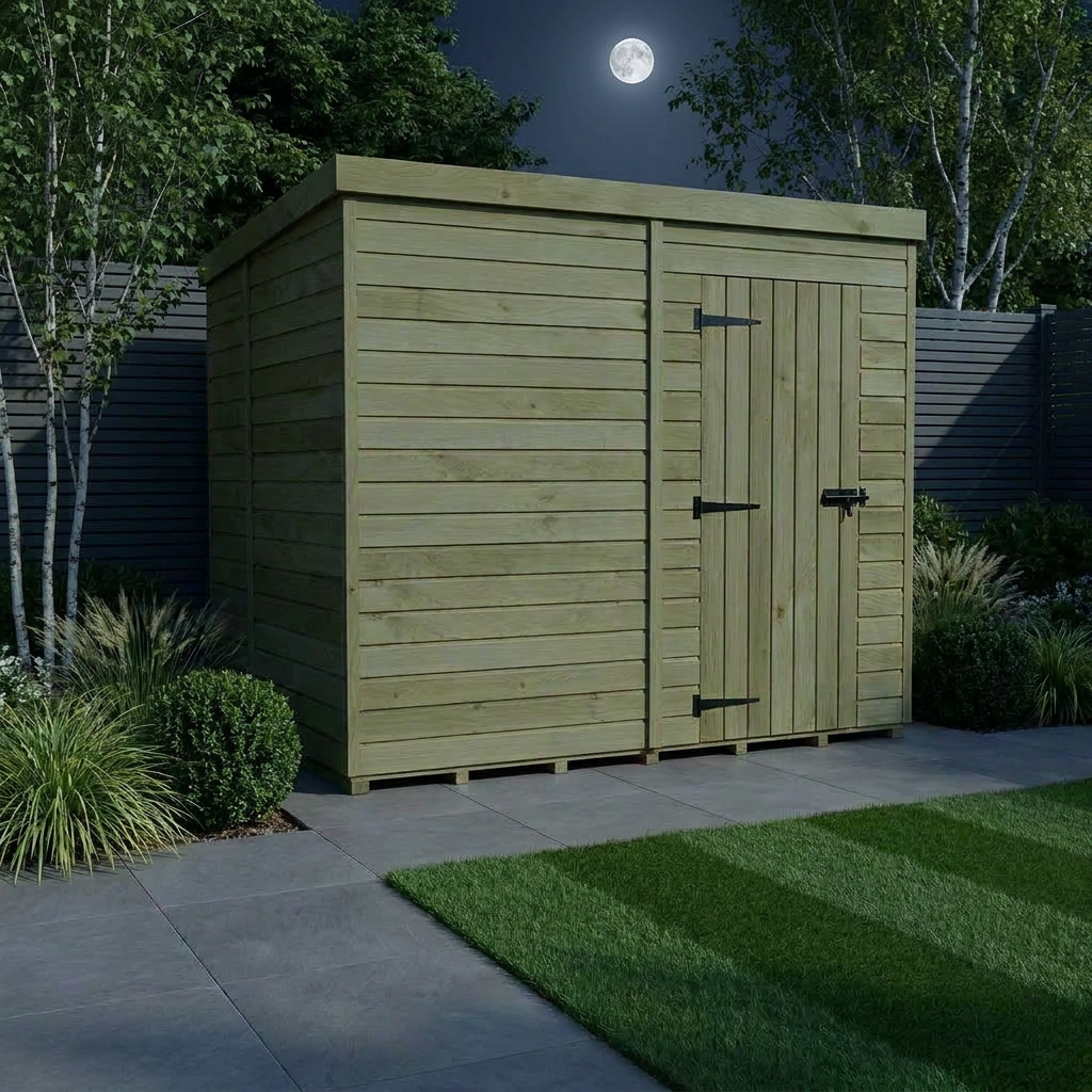 8 x 6 Pent Shed (Single Door, No Windows) - view 3