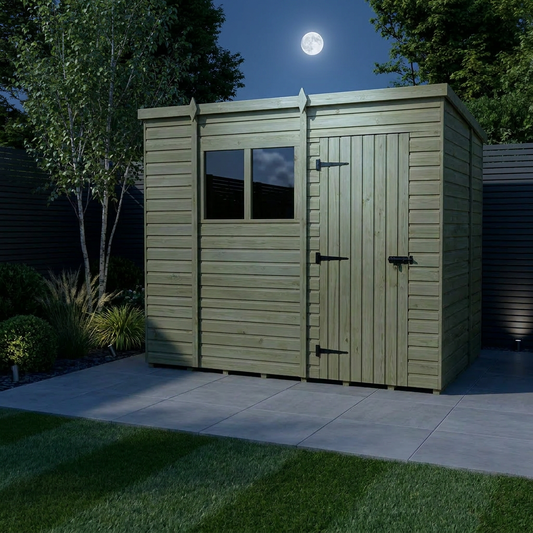 10 x 6 Pent Shed (Single Door, With Windows) - view 2