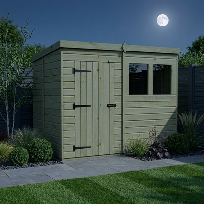 8 x 5 Pent Shed (Single Door, With Windows) - Pent Shed