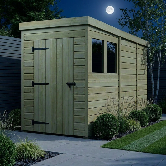 4 x 9 Pent Shed (Single Door, With Windows) - Pent Shed