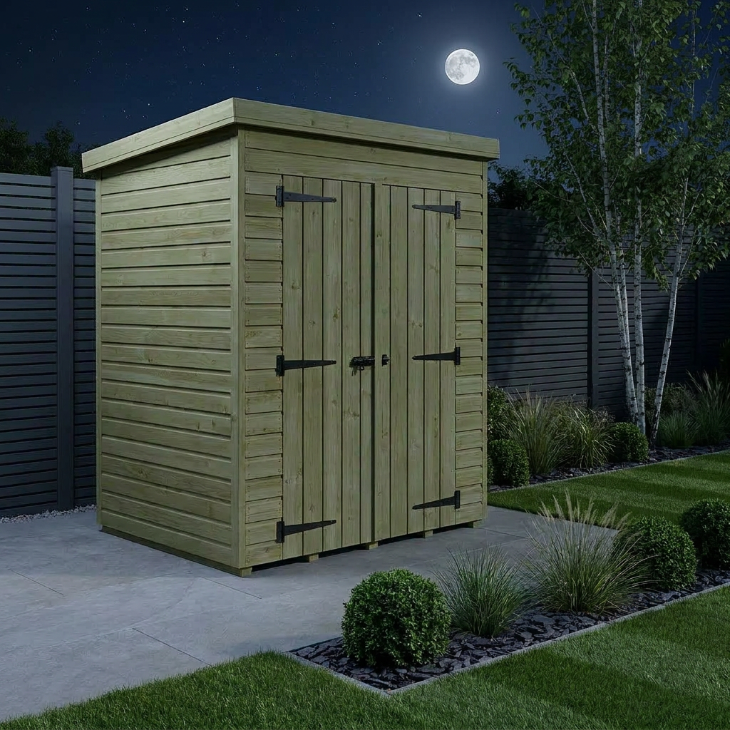4 x 4 Pent Shed (Double Door, No Windows) - Pent Shed