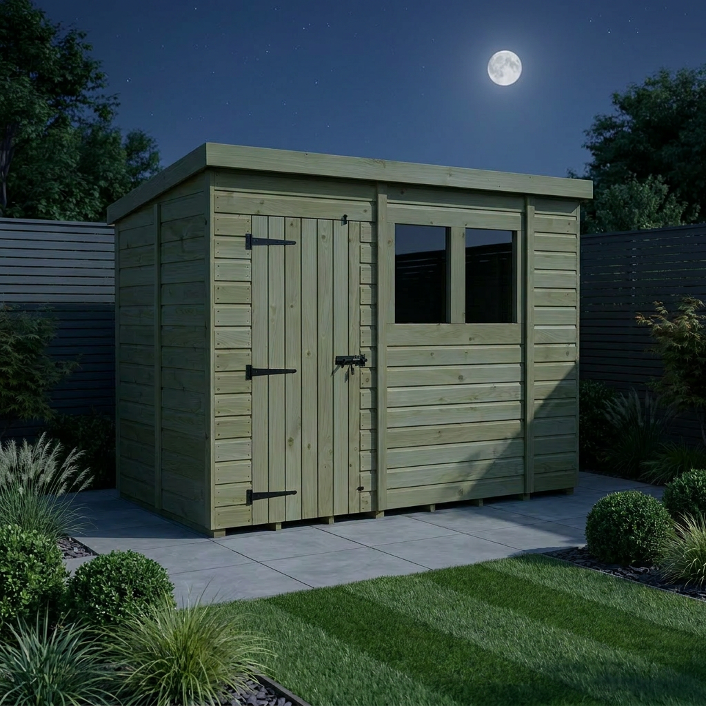 10 x 5 Pent Shed (Single Door, With Windows) - Pent Shed