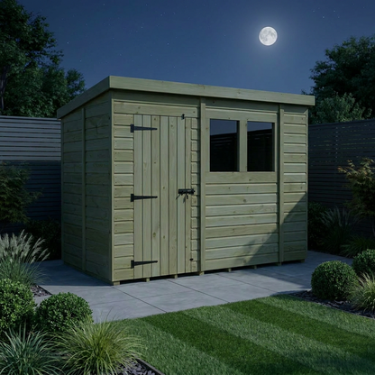 10 x 5 Pent Shed (Single Door, With Windows) - Pent Shed