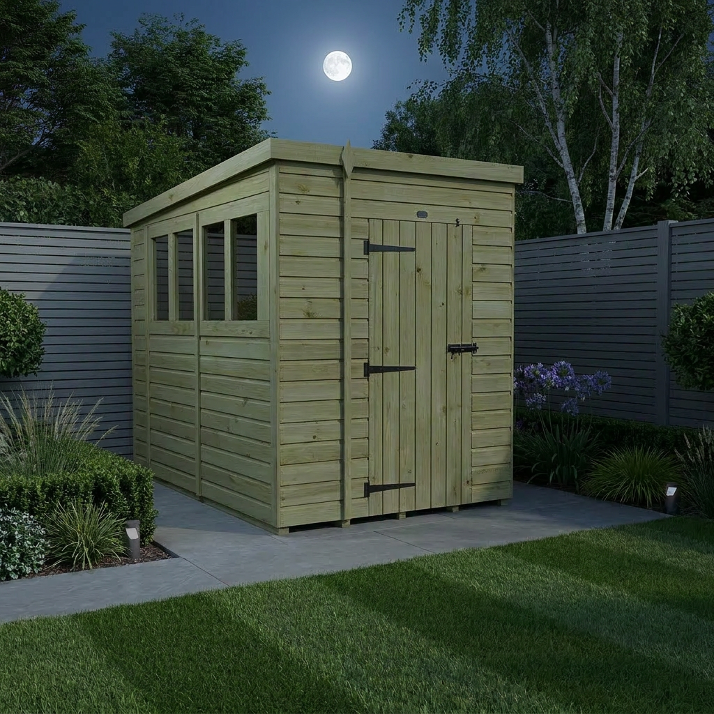 6 x 10 Pent Shed (Single Door, With Windows) - Pent Shed