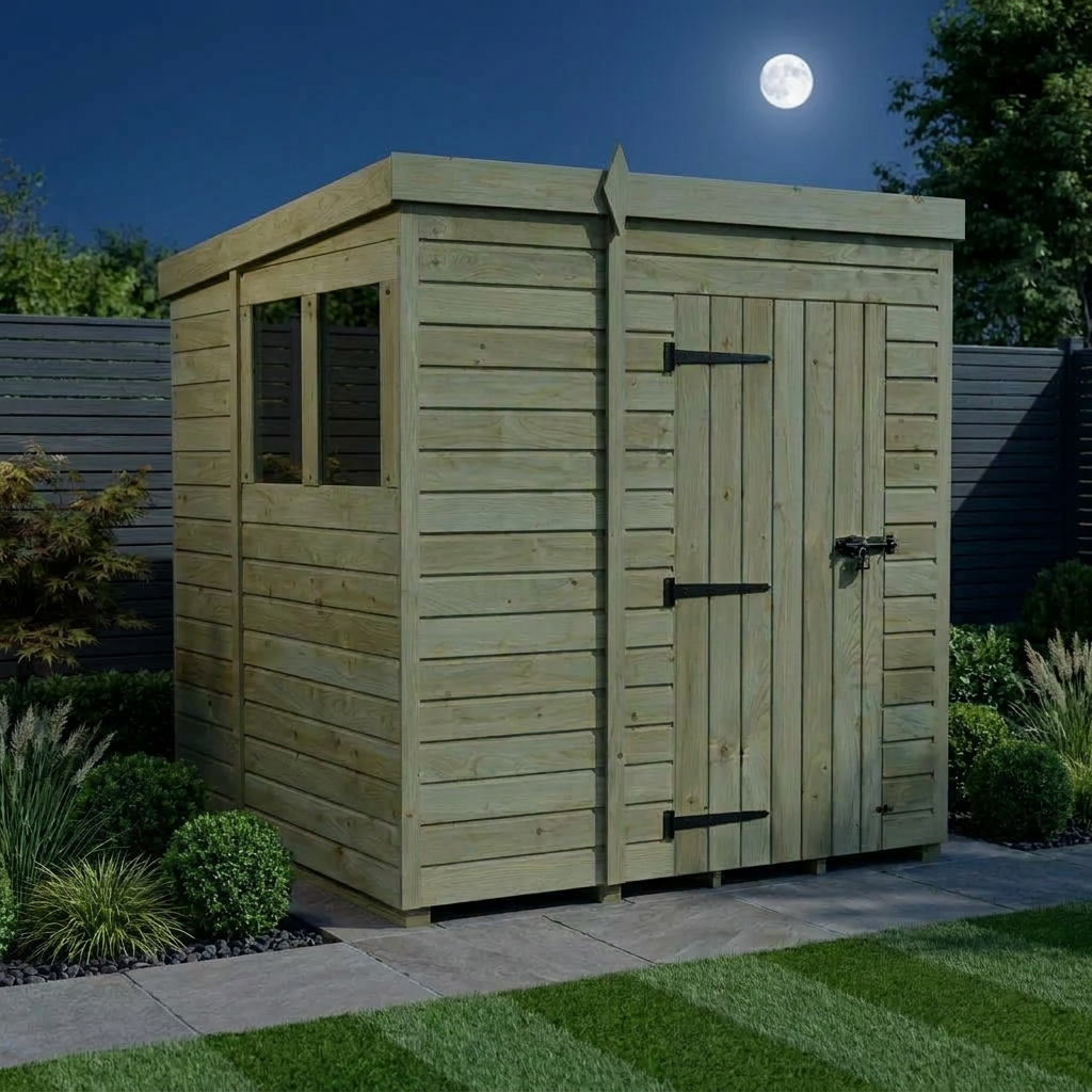 7 x 6 Pent Shed (Single Door, With Windows) - Pent Shed