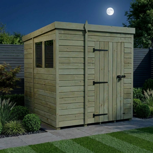 7 x 6 Pent Shed (Single Door, With Windows) - Pent Shed