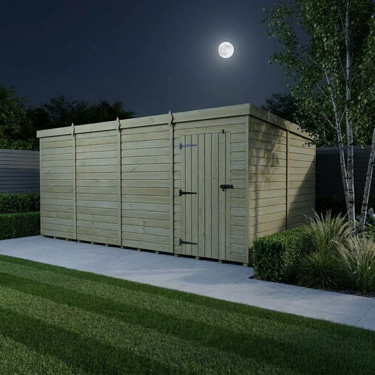16 x 10 Pent Shed (Single Door, No Windows) - Pent Shed