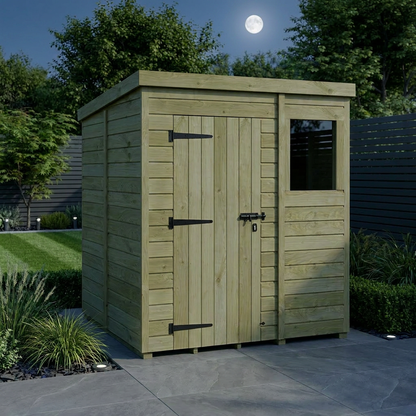 6 x 5 Pent Shed (Single Door, With Windows) - Pent Shed
