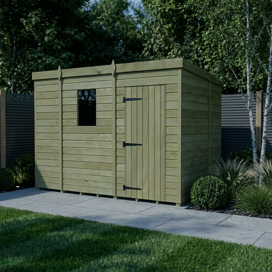 9 x 6 Pent Shed (Single Door, With Windows) - Pent Shed