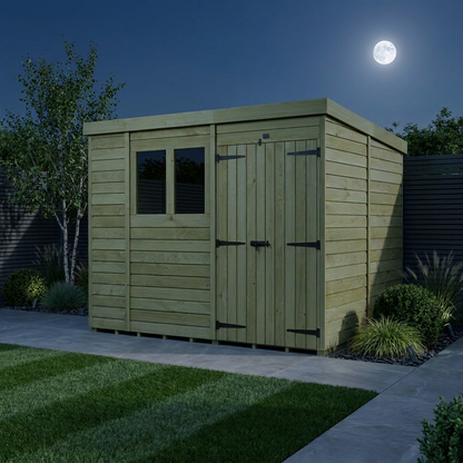 10 x 8 Pent Shed (Double Door, With Windows) - Pent Shed