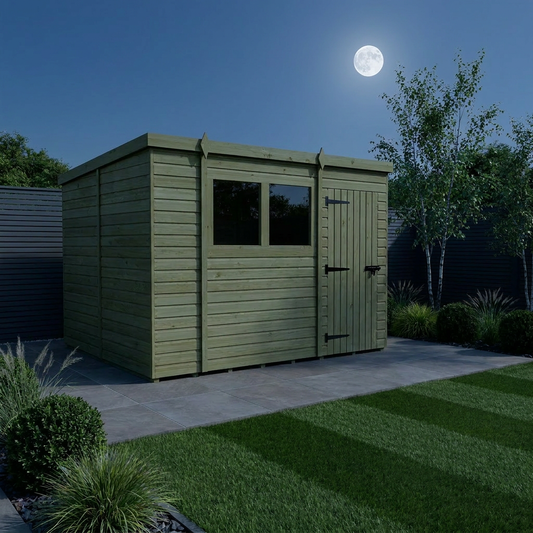 11 x 7 Pent Shed (Single Door, With Windows) - Pent Shed