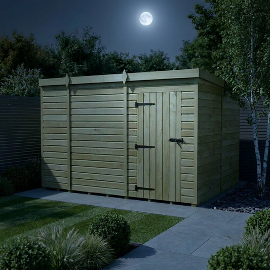 11 x 8 Pent Shed (Single Door, No Windows) - Pent Shed