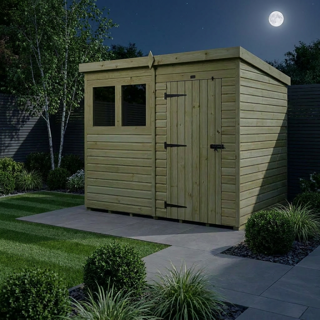 8 x 4 Pent Shed (Single Door, With Windows) - Pent Shed