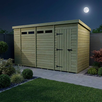 15 x 4 Security Pent Shed - Security Pent Shed
