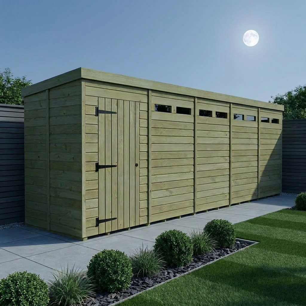 20 x 5 Security Pent Shed - Security Pent Shed