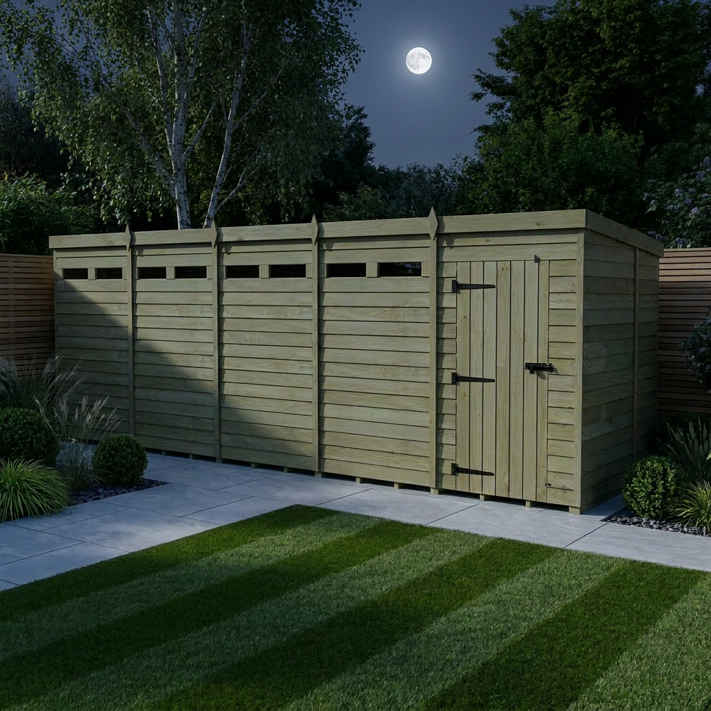 20 x 7 Security Pent Shed - Security Pent Shed