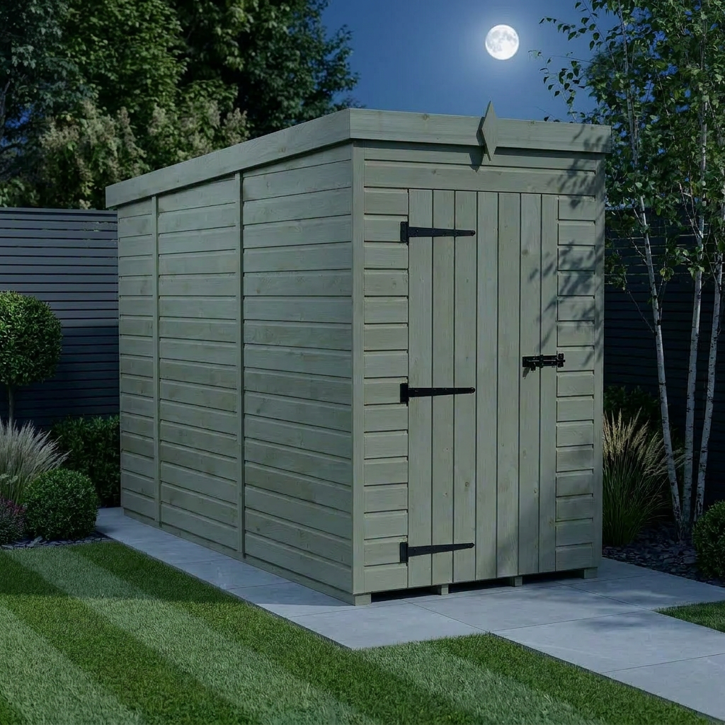 4 x 10 Pent Shed (Single Door, No Windows) - Pent Shed