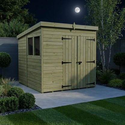 6 x 5 Pent Shed (Double Door, With Windows) - view 3