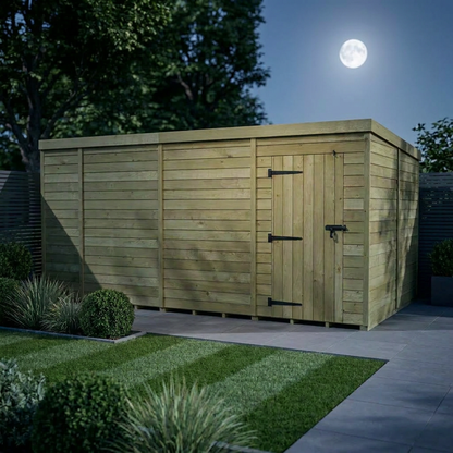 14 x 8 Pent Shed (Single Door, No Windows) - view 2