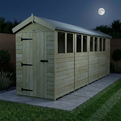 4 x 19 Apex Shed (Single Door, With Windows) - view 3