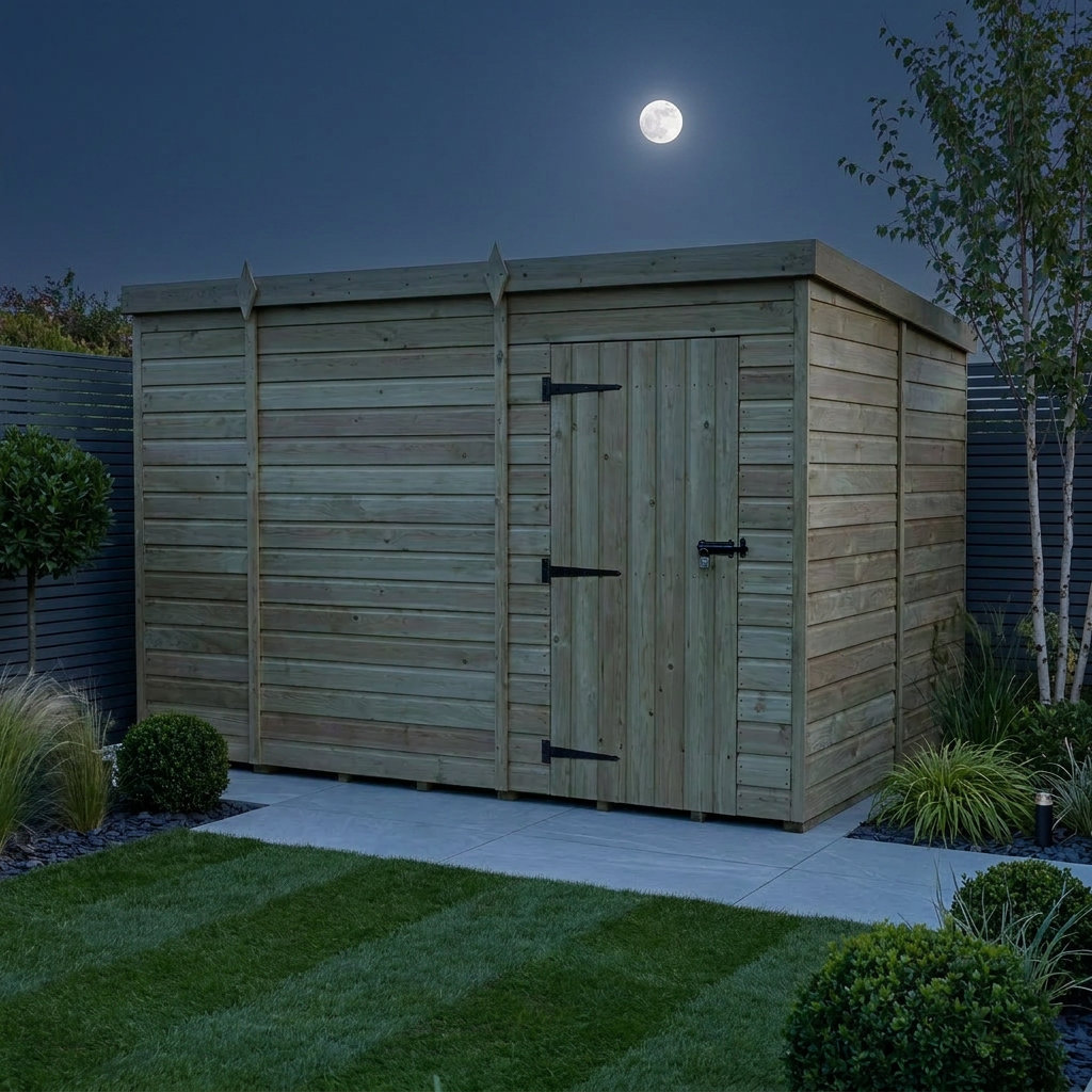 9 x 8 Pent Shed (Single Door, No Windows) - view 4