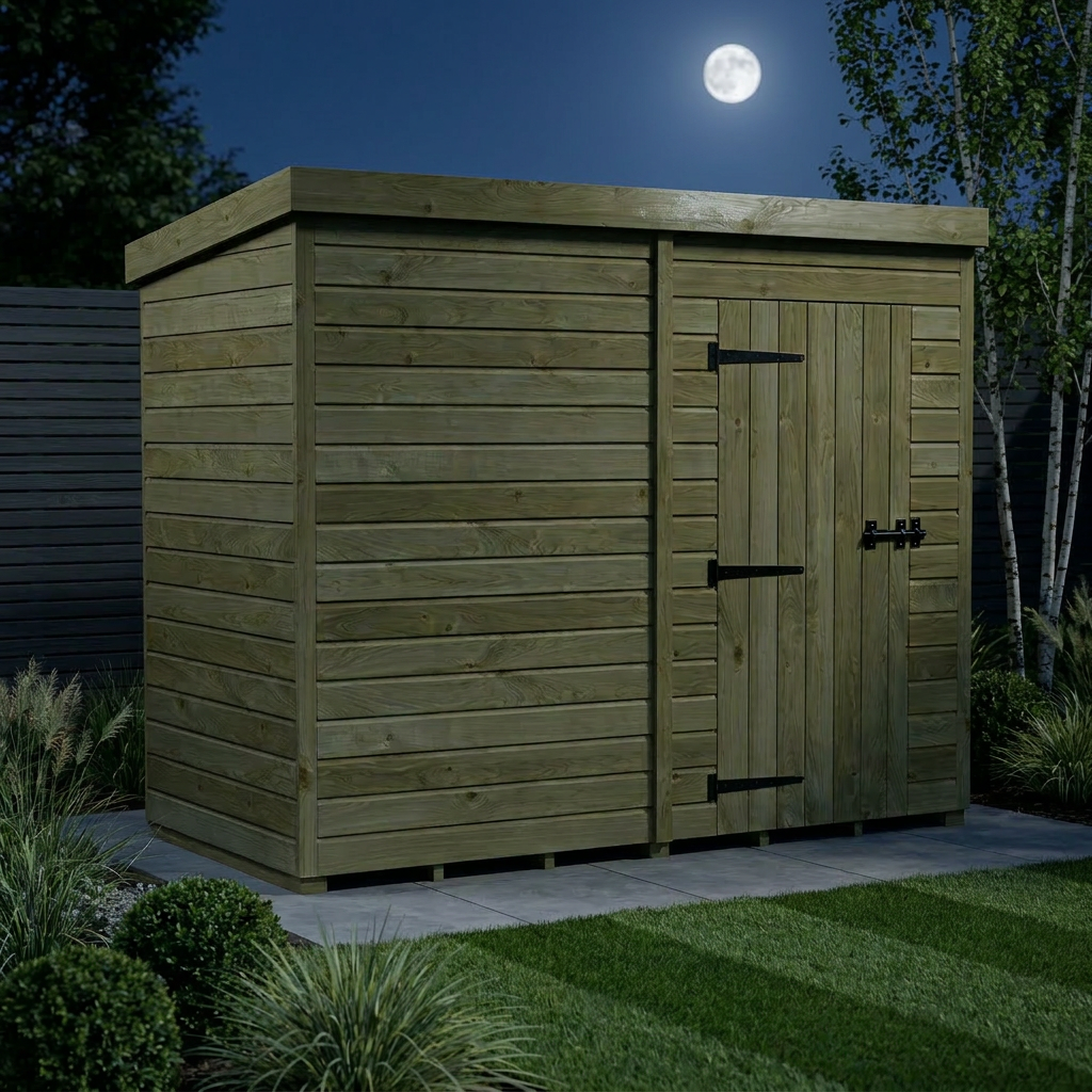 8 x 4 Pent Shed (Single Door, No Windows) - view 3