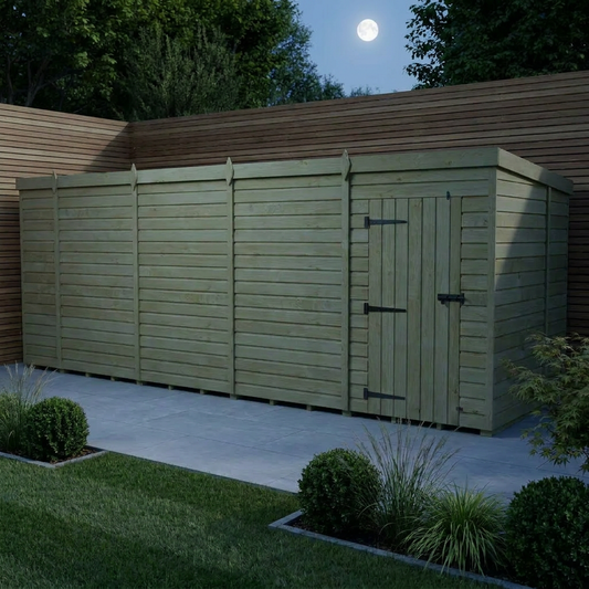 19 x 6 Pent Shed (Single Door, No Windows) - view 2