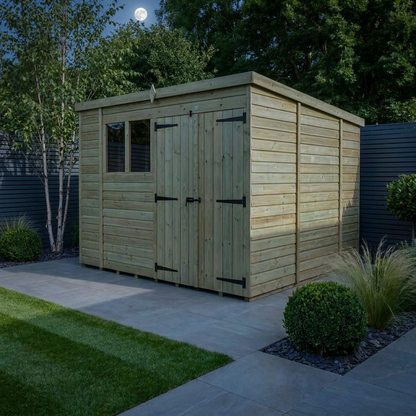 10 x 10 Pent Shed (Double Door, With Windows) - view 4
